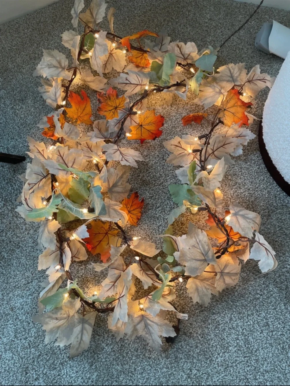 Autumn Leaf Garland with Lights